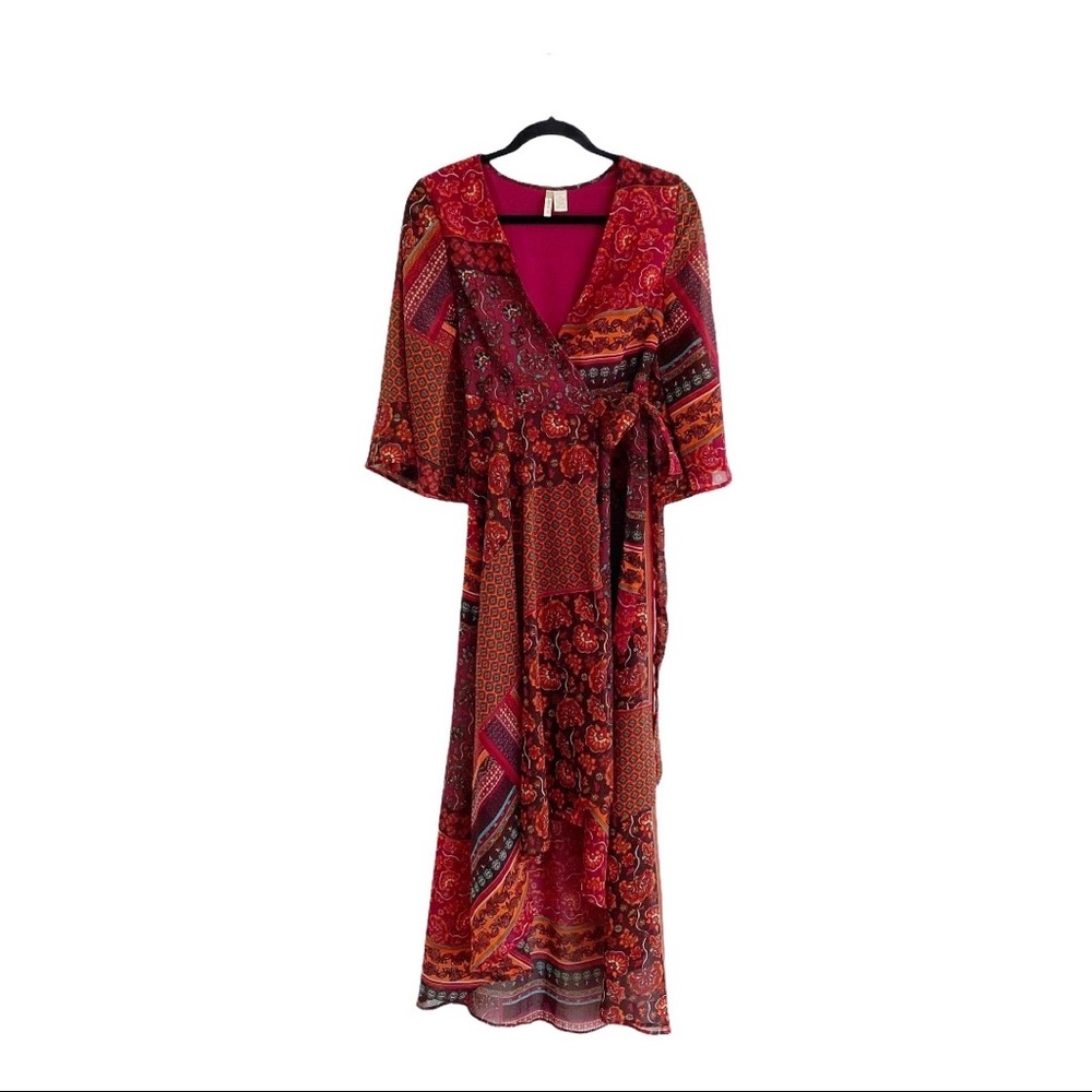 Japna Boho High-Low Maxi Wrap Dress S